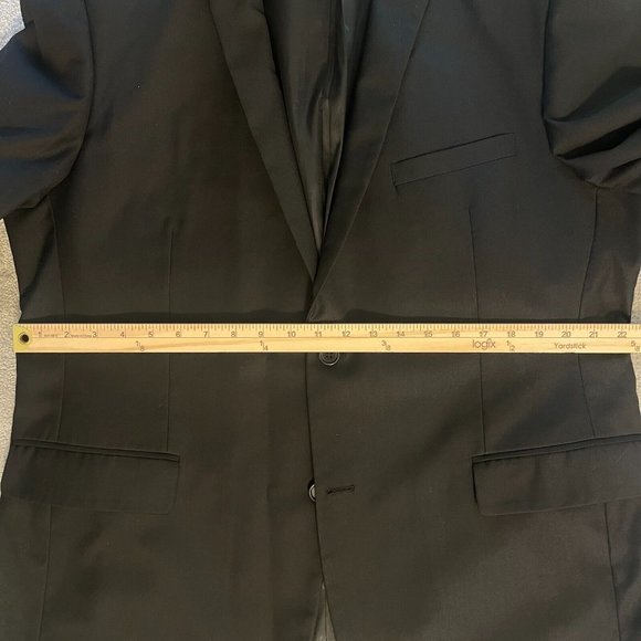 Tazio Italy Blazer Sports Coat Men's 46L Black Super 120's Wool Hand Tailored - Picture 15 of 16